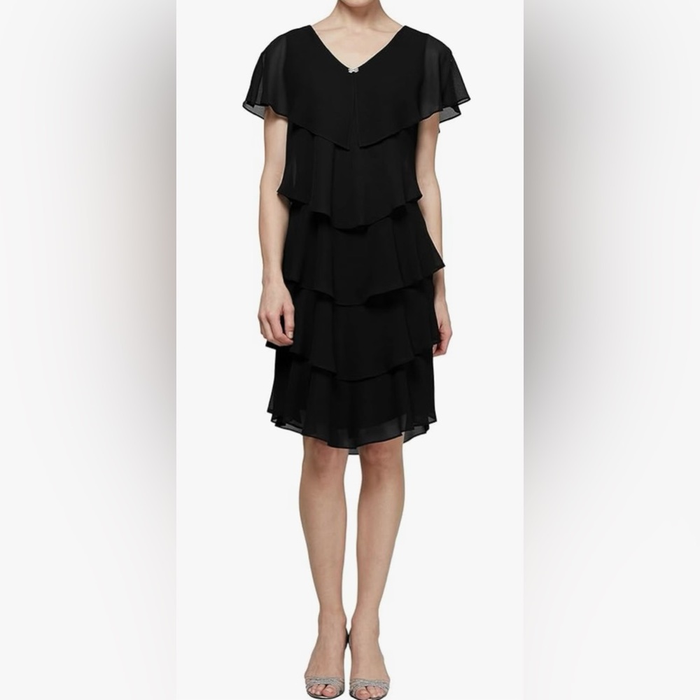NWT black wedding guest dress